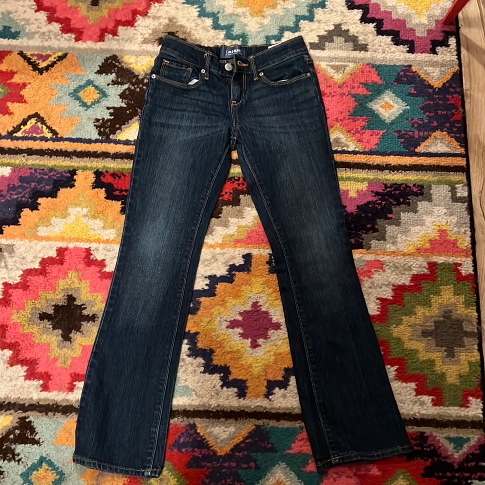 Old Navy boot-cut jeans. Girls sizes 10